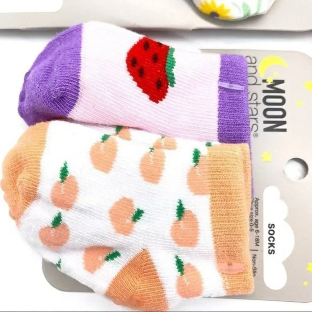Moon & Stars Baby Bib, Headband and Socks Set New Strawberry, Butterfly, Bee